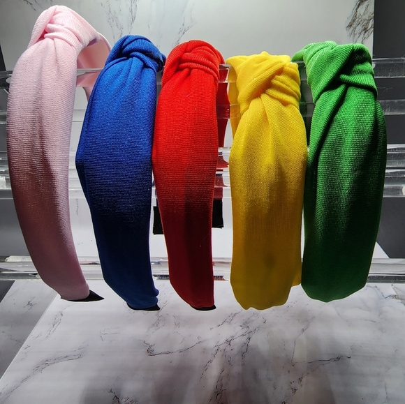 Just-Jen Accessories - 5 Piece Bundle Turban Style Colorful Knotted Headbands. Fits All Hair Types. NWT